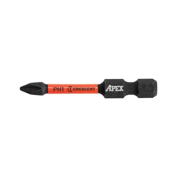 CRESCENT Set of 2 Phillips Vortex Impact Power Bit, PH1 x 2 in - GW CAVB2PH1-2 Power Bit Set CRESCENT