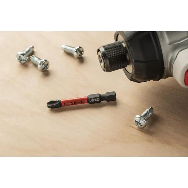 CRESCENT Set of 2 Phillips Vortex Impact Power Bit, PH3 x 2 in - GW CAVB2PH3-2 Power Bit Set CRESCENT