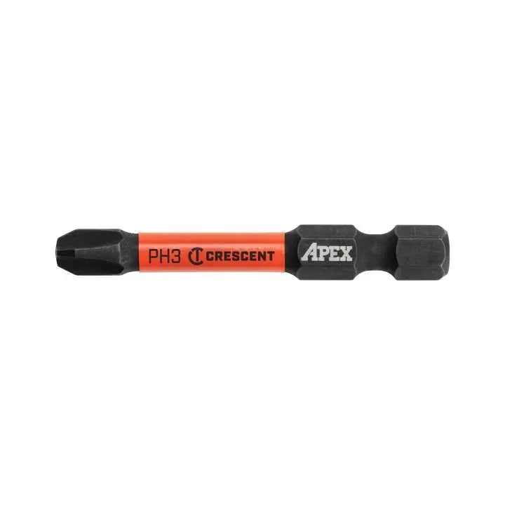 CRESCENT Set of 2 Phillips Vortex Impact Power Bit, PH3 x 2 in - GW CAVB2PH3-2 Power Bit Set CRESCENT