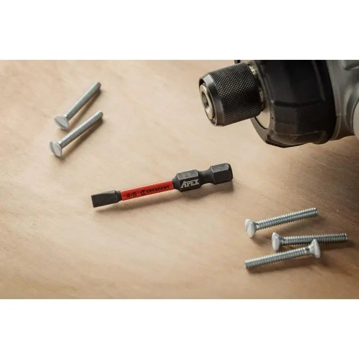 CRESCENT Set of 2 Slotted Vortex Impact Power Bit, 4 - 5 x 2 in - GW CAVB2SL4-5-2 Power Bit Set CRESCENT