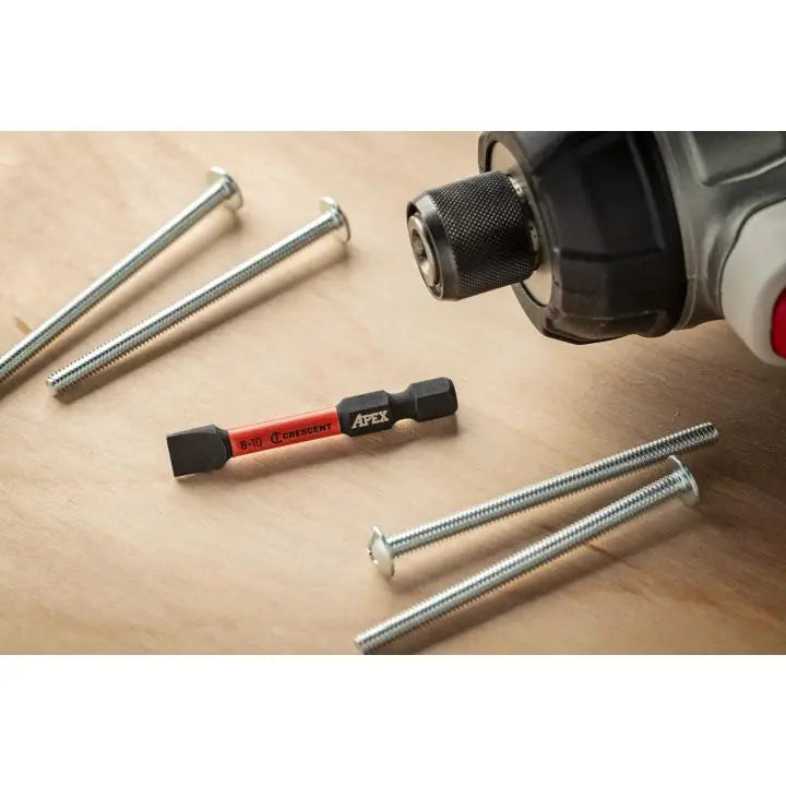 CRESCENT Set of 2 Slotted Vortex Impact Power Bit, 8 - 10 x 2 in - GW CAVB2SL8-10-2 Power Bit Set CRESCENT