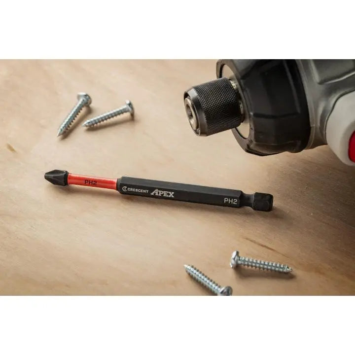 CRESCENT Set of 2 Phillips Vortex Impact Power Bit, PH2 x 3-1/2 in - GW CAVB3BPH2 Power Bit Set CRESCENT