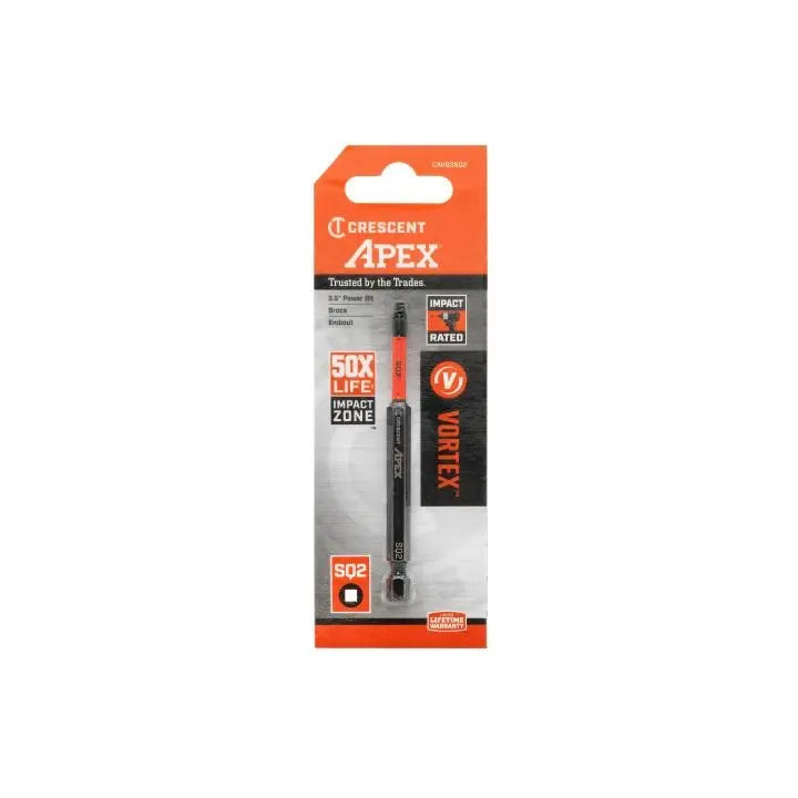 CRESCENT Set of 2 Square Vortex Impact Power Bit, PH2 x 3-1/2 in - GW CAVB3BSQ2 Power Bit Set CRESCENT
