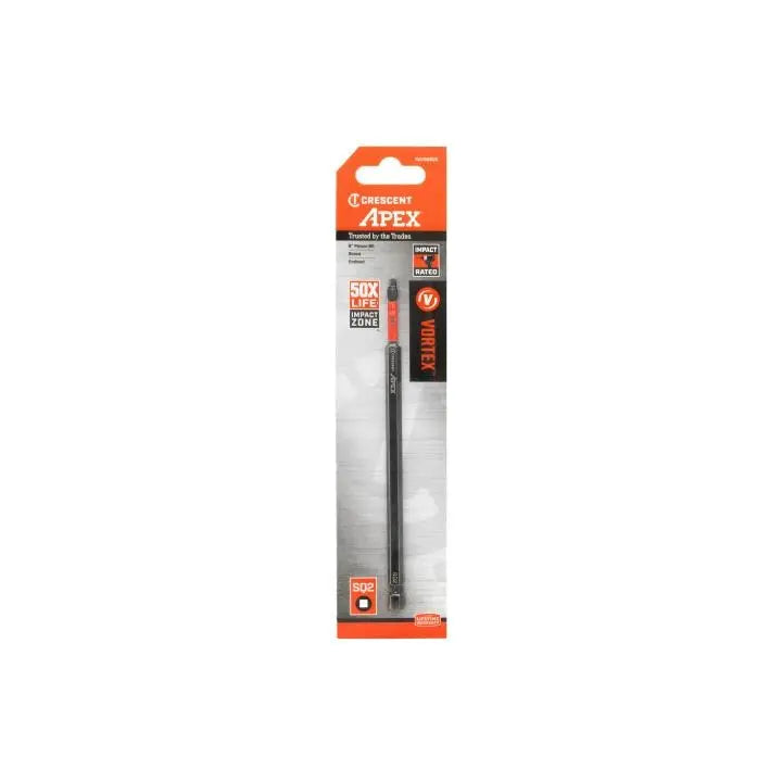 CRESCENT Set of 2 Square Vortex Impact Power Bit, PH2 x 6 in - GW CAVB6SQ2 Power Bit Set CRESCENT