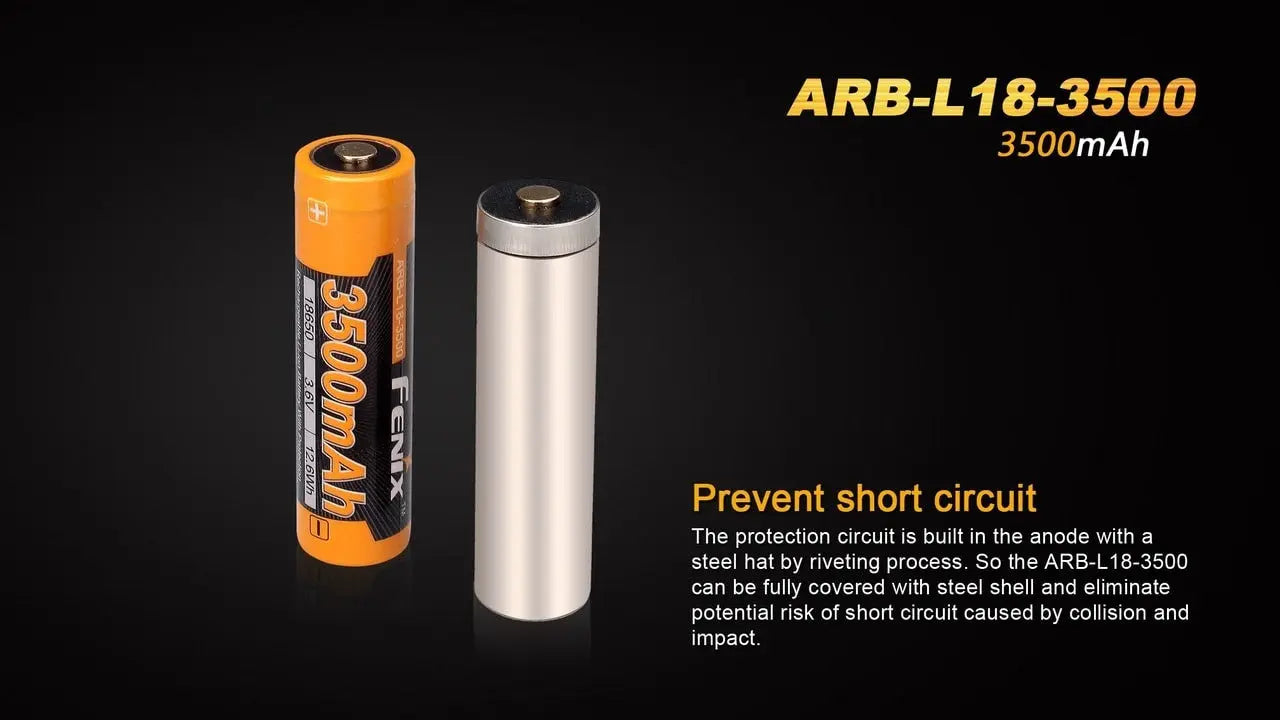 Fenix 18650 Rechargeable Battery, 3500mAh - F FX-ARBL183500 Fenix