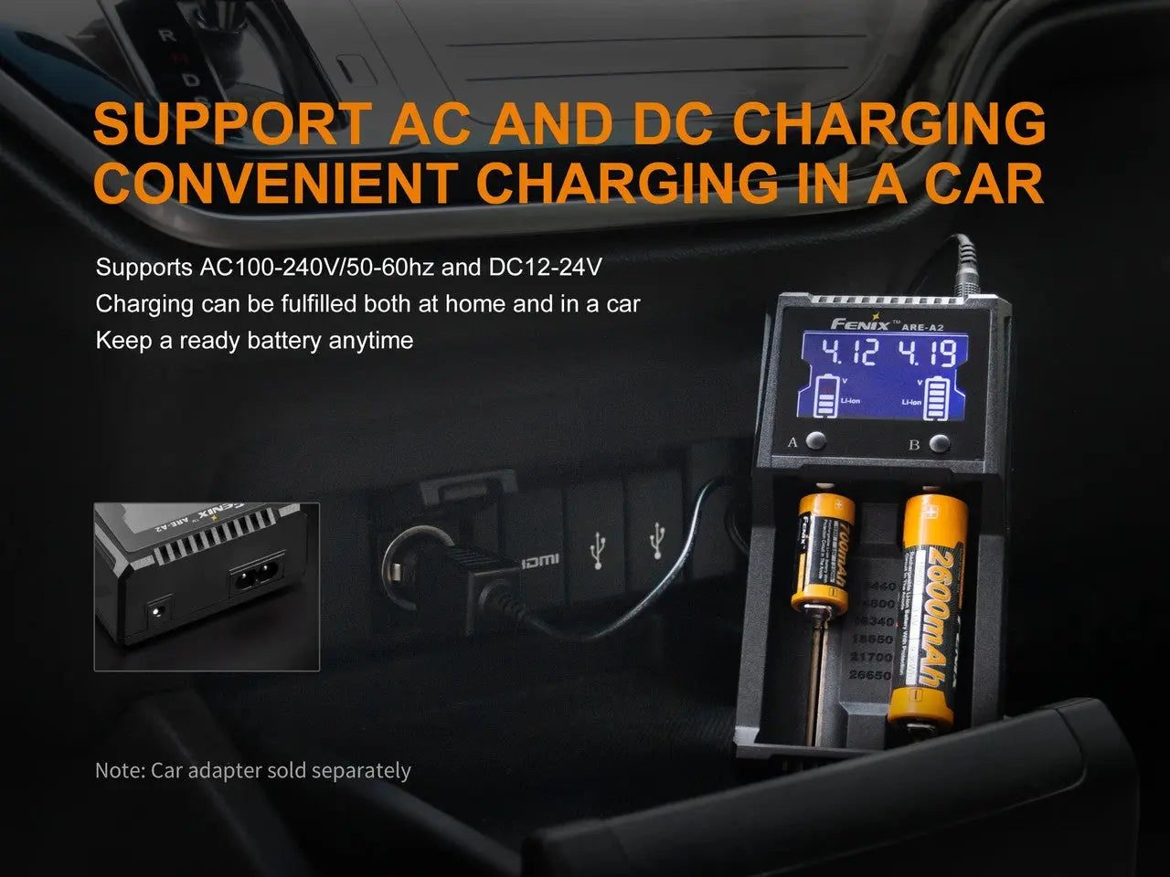 Fenix Two Bay Multifunctional Smart Battery Charger - F FX-AREA2 Fenix