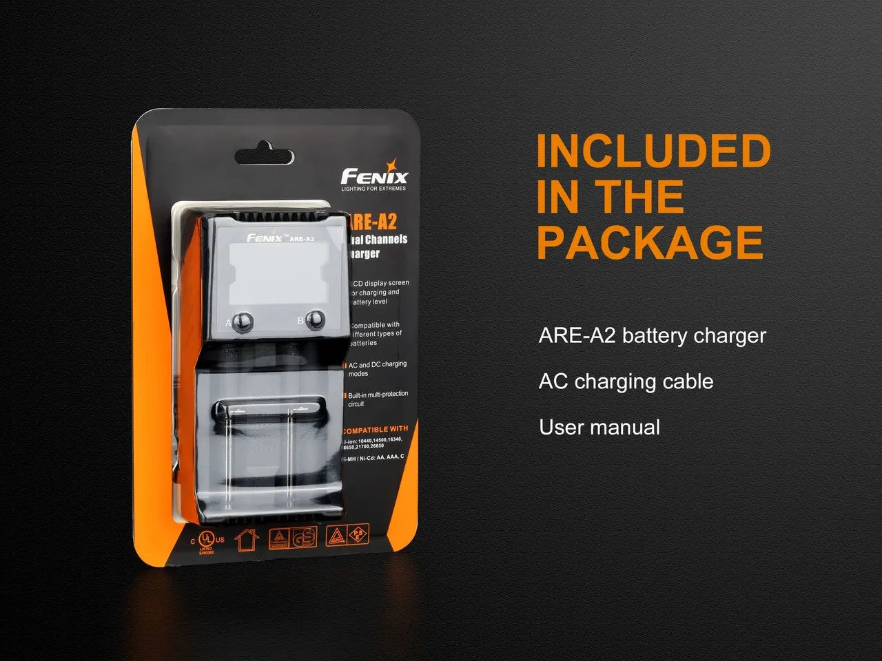 Fenix Two Bay Multifunctional Smart Battery Charger - F FX-AREA2 Fenix