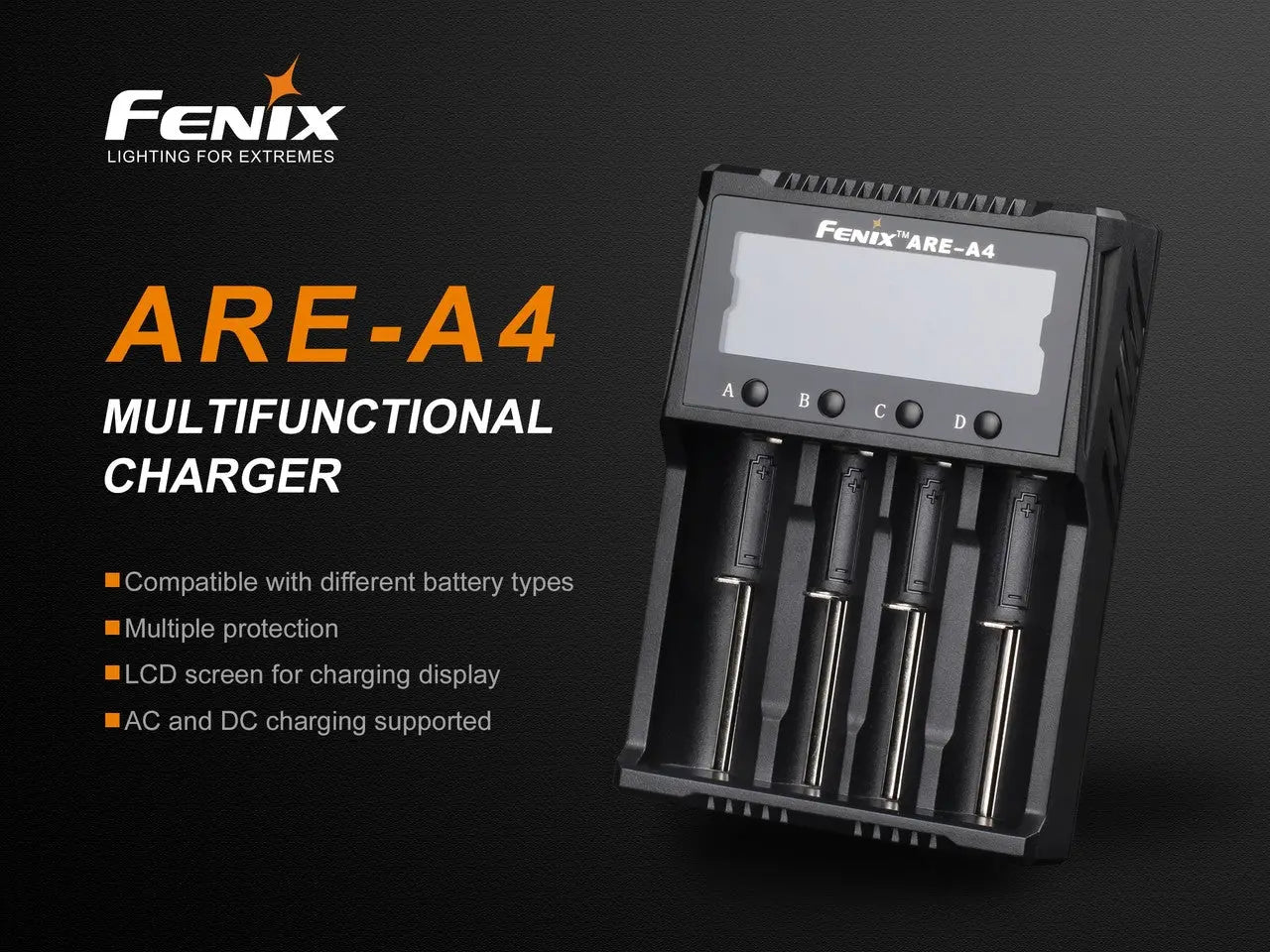 Fenix Four Bay Multifunctional Smart Battery Charger - F FX-AREA4 Fenix