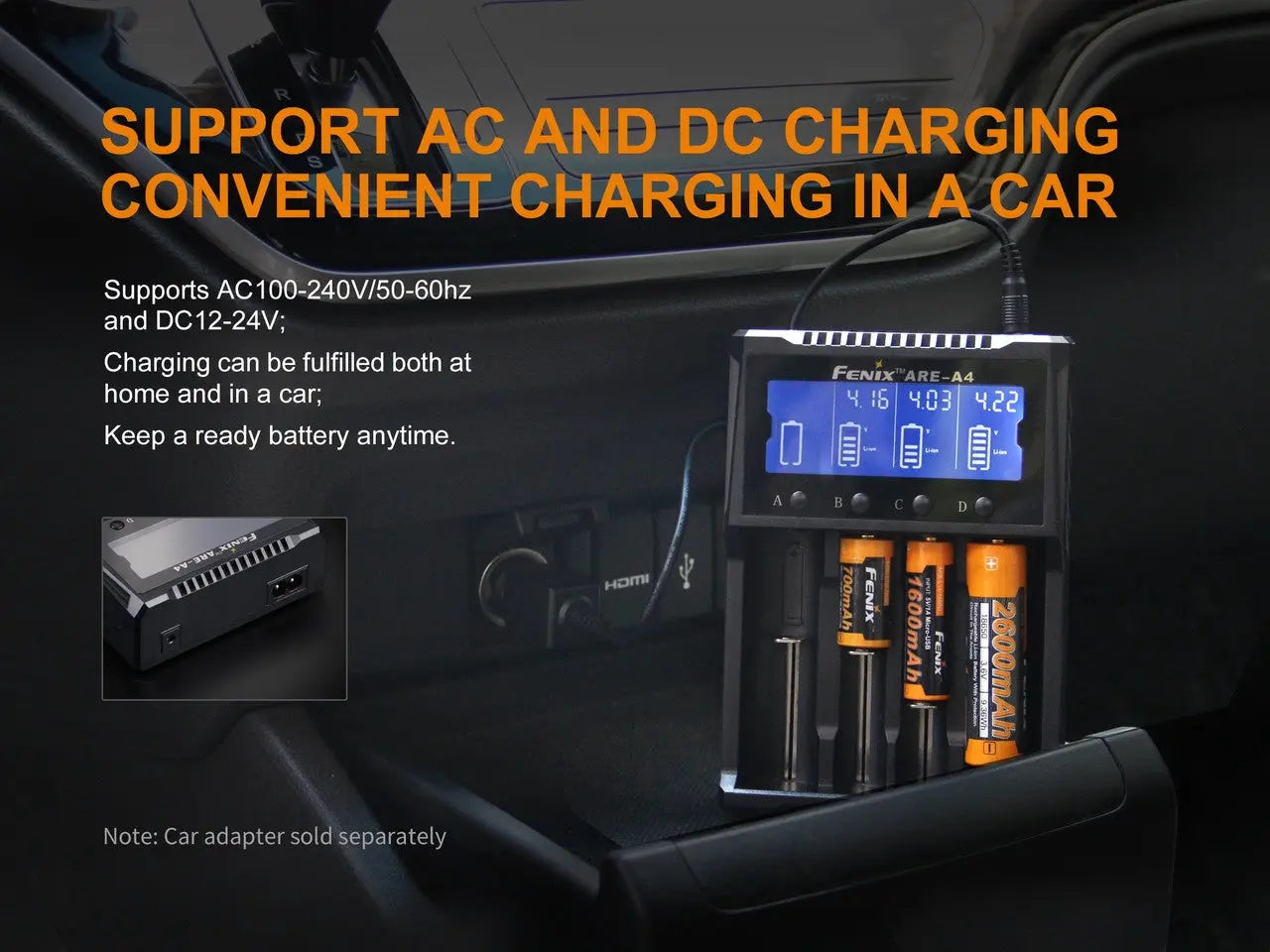 Fenix Four Bay Multifunctional Smart Battery Charger - F FX-AREA4 Fenix