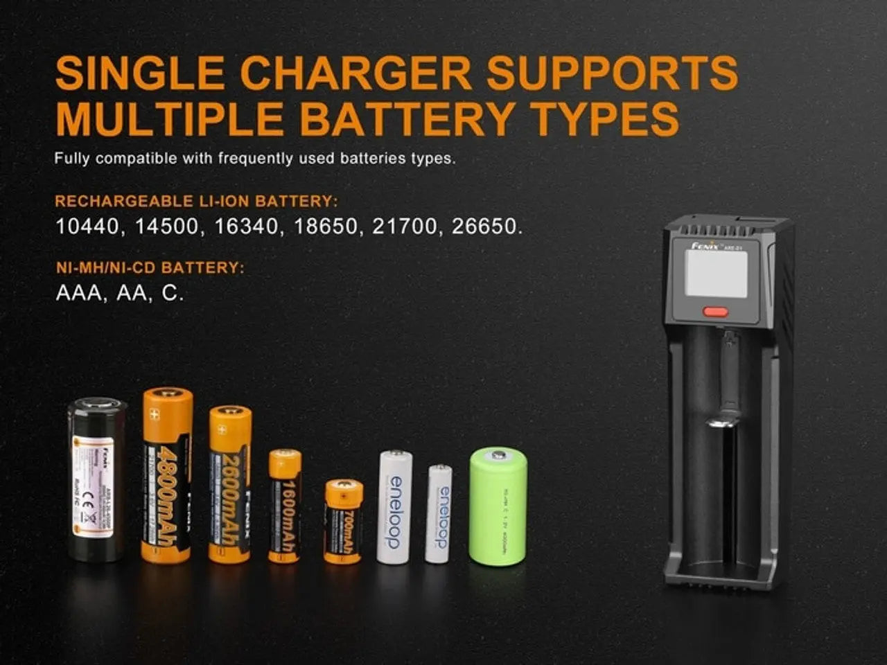 Fenix Single Bay Smart Battery Charger - F FX-ARED1 Fenix