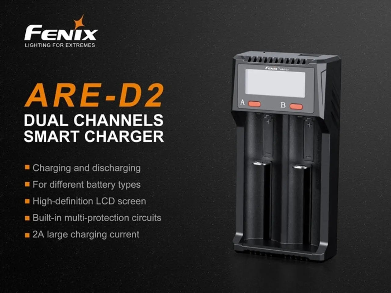 Fenix Dual Bay Smart Battery Charger - F FX-ARED2 Fenix