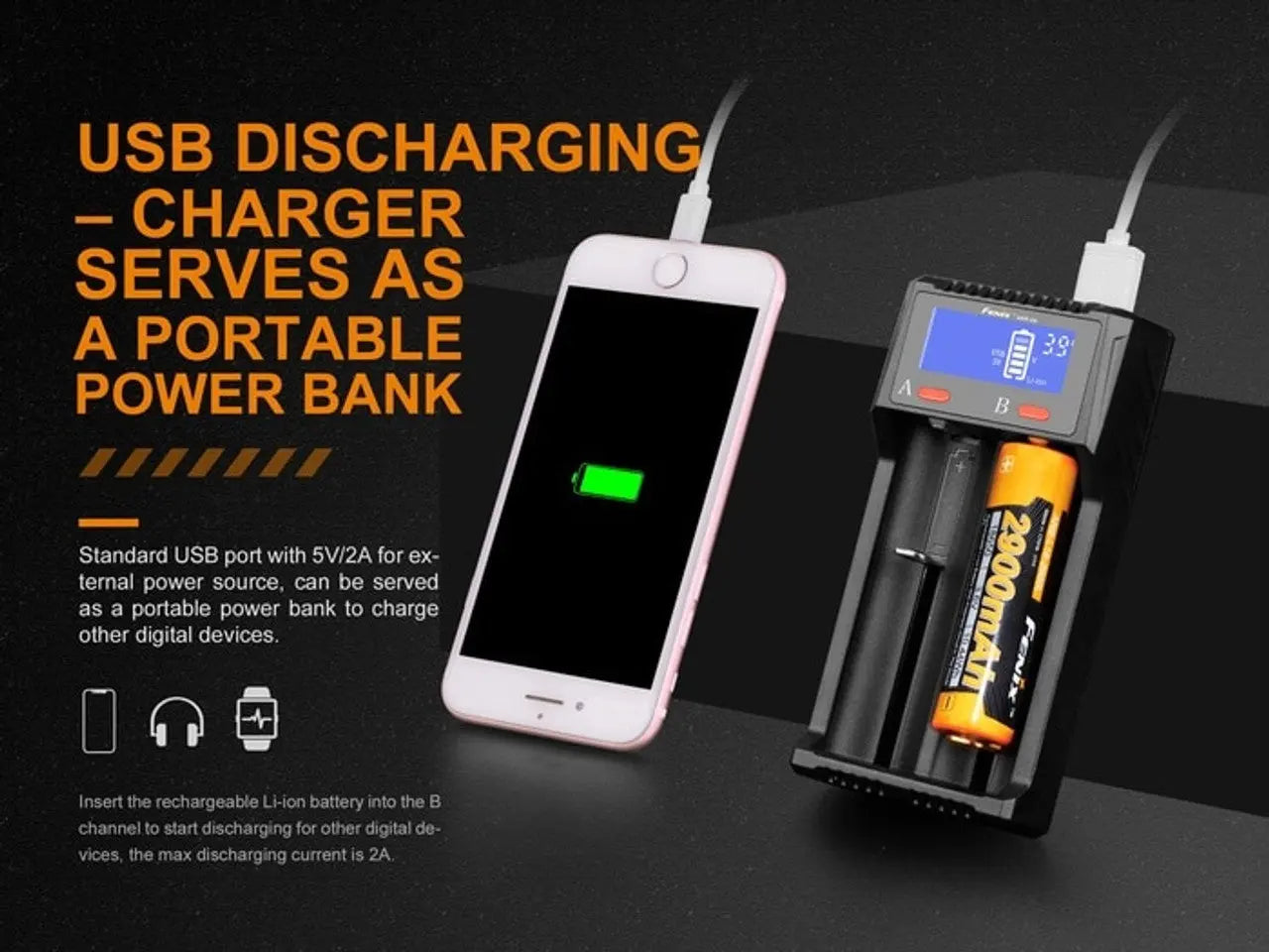Fenix Dual Bay Smart Battery Charger - F FX-ARED2 Fenix