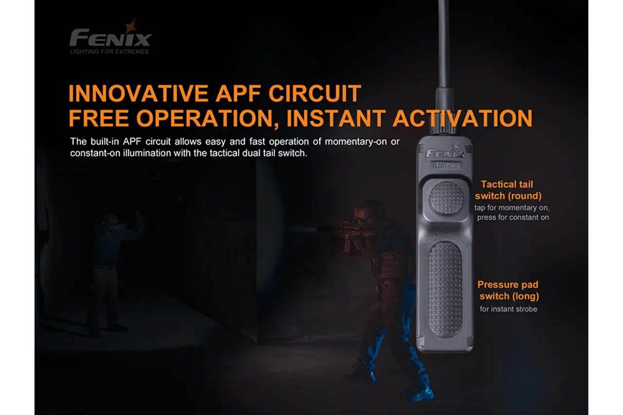 Fenix Tactical Remote Pressure Switch, Cable Length 9 in - F FX-AER05 Fenix