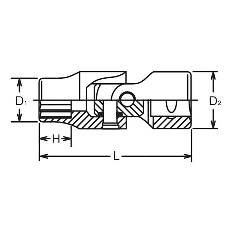 Ko-ken Tools 1/4 Sq. Dr. Universal Socket 5/16 12 point 34.6mm Aerospace Ko-ken Tools