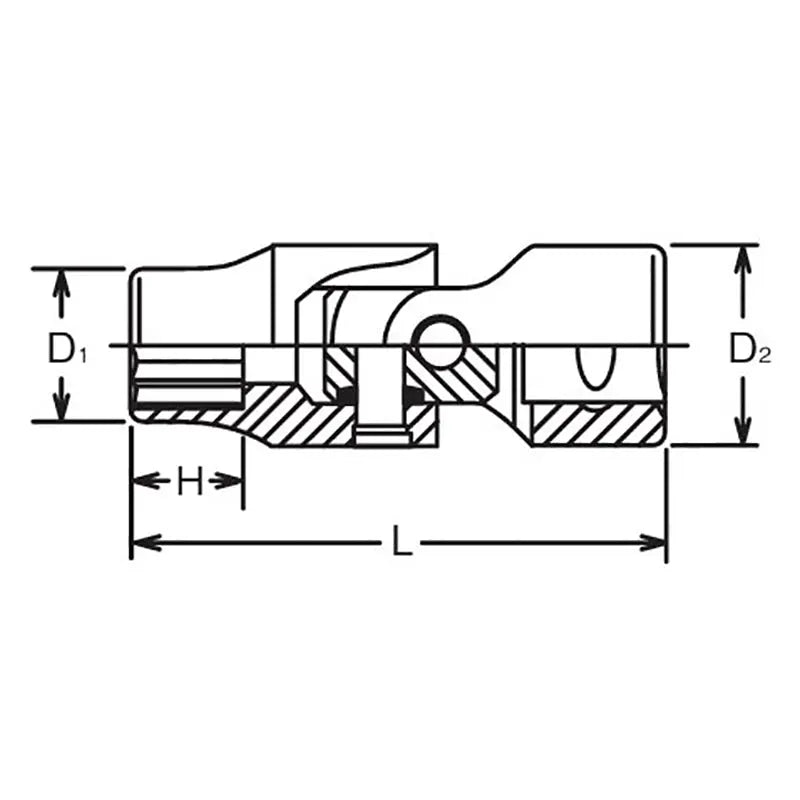 Ko-ken Tools 1/4 Sq. Dr. Universal Socket 7/16 12 point 39.1mm Aerospace Ko-ken Tools