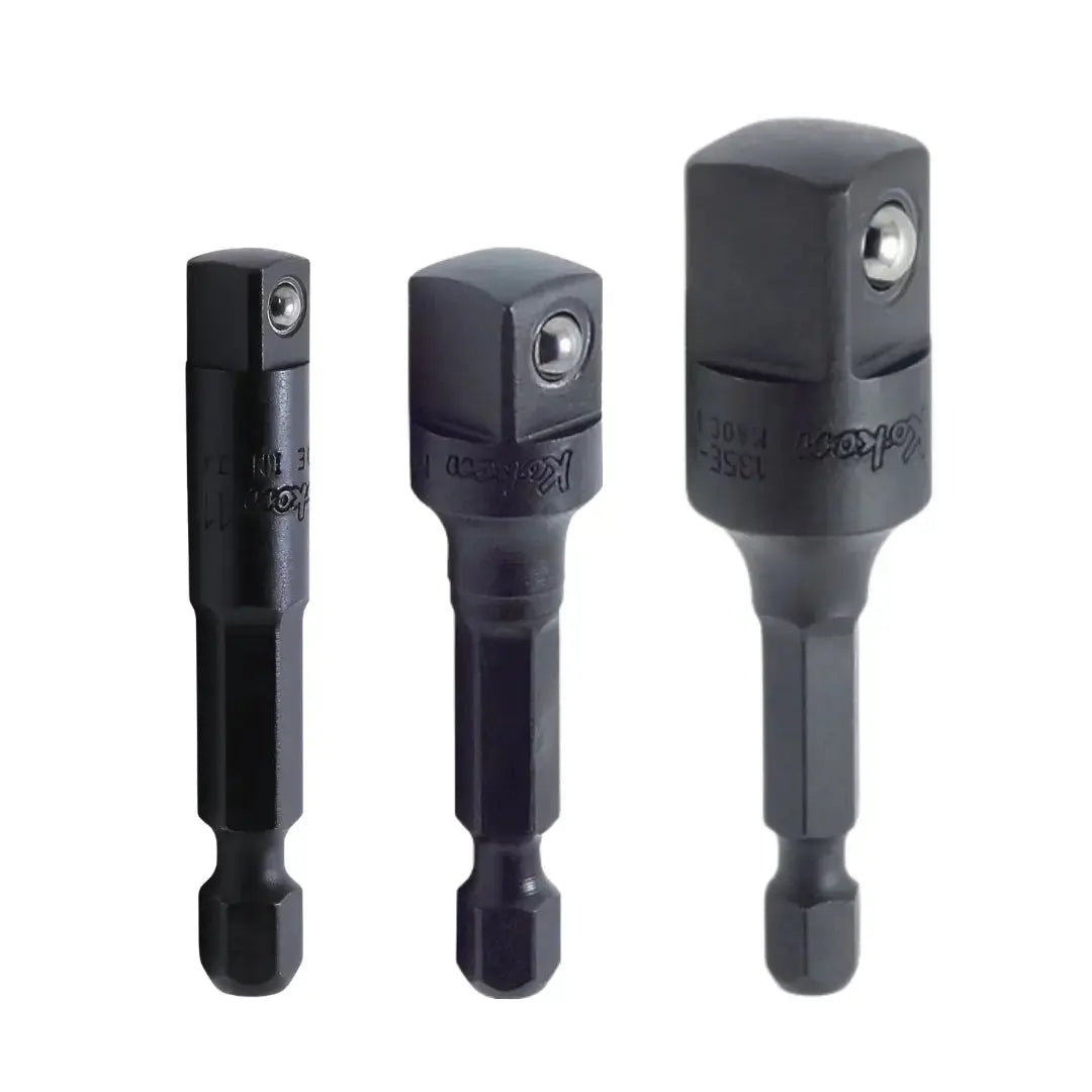 Ko-ken Tools Set of 3 1/4 in Hexagon to Square Drive Impact Adapter - KB-B101235