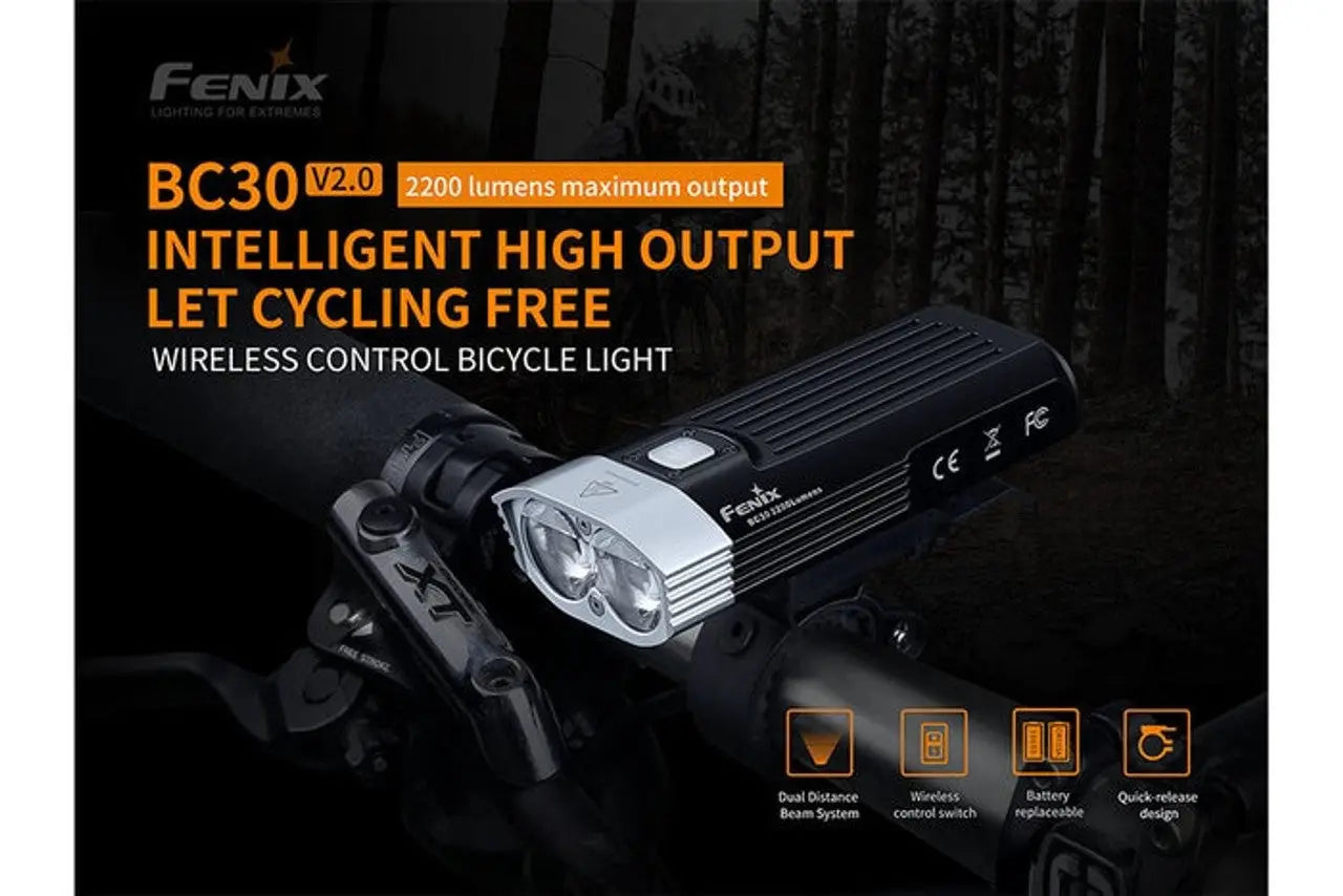 Fenix 2200 Lumen Bike Light with Wireless Remote Switch - F FX-BC30V2 Fenix