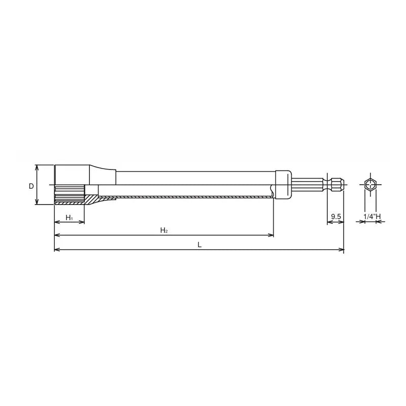 Ko-ken Tools 1/4 Hex Dr. Long Socket 21mm 12 point 300mm Ko-ken Tools