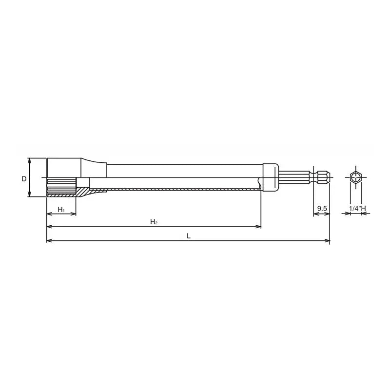 Ko-ken Tools 1/4 Hex Dr. Long Socket 17mm 12 point 500mm Ko-ken Tools