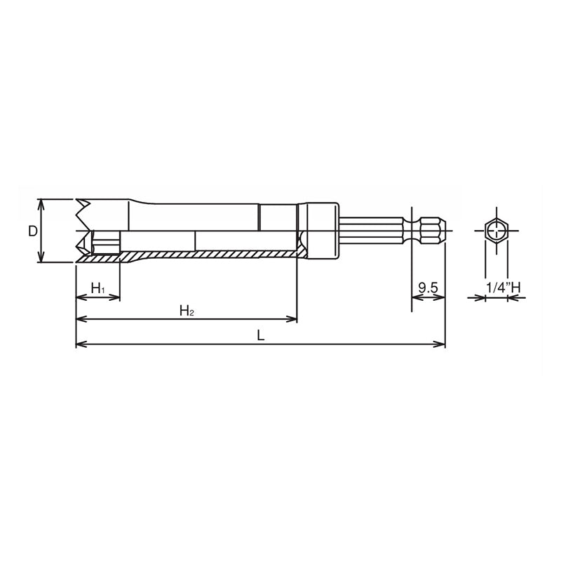 Ko-ken Tools 1/4 Hex Dr. Cement Paste Remover 12mm 6 point 105mm For Construction site