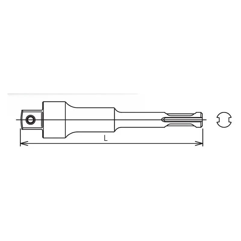 Ko-ken Tools Hammer Drill Shank Adaptor: SDS to 1/2 Square Pin type Drive 120mm Ko-ken Tools