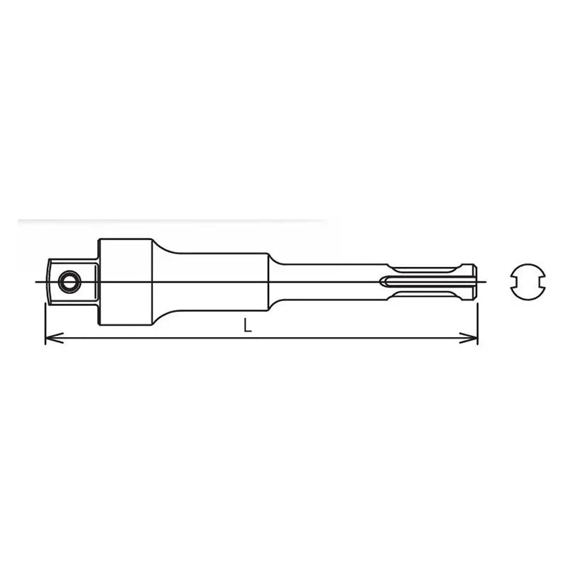 Ko-ken Tools Hammer Drill Shank Adaptor: SDS to 3/8 Square Pin type Drive 120mm Ko-ken Tools