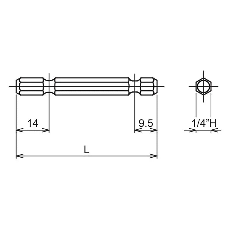 Ko-ken Tools 1/4 Hex Dr. Bit 1/4" For BD042E 60mm Ko-ken Tools
