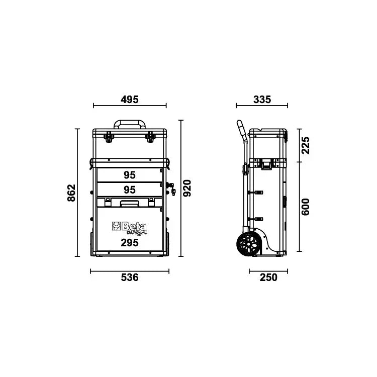 Beta Tools (Article# C41H-W) Two-Module Rolling Tool Chest - White - BT 41000021 Beta Tools