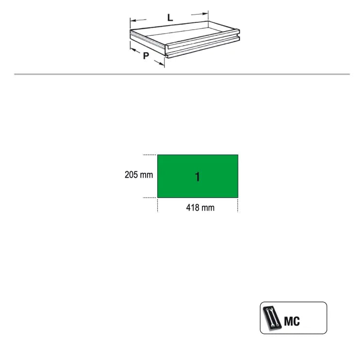Beta Tools (Article# C41H-W) Two-Module Rolling Tool Chest - White - BT 41000021 Beta Tools