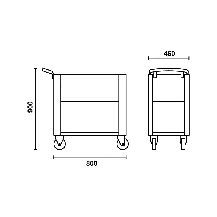 Beta Tools (Article# C51 R) C51-R Easy Trolley 3-Shelf Shop Cart - Red - BT 51000003 Beta Tools
