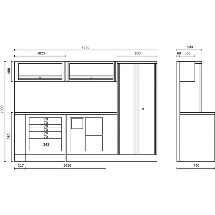 Beta Tools (Article# C55AB) Modular Tool Storage and Workshop Equipment Combination - BT 55000020 Beta Tools