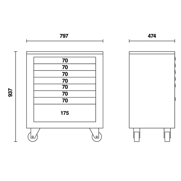 Beta Tools (Article# C55C8) 8 Drawer Rolling Tool Cabinet - BT 55000206 Beta Tools