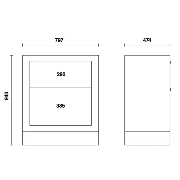Beta Tools (Article# C55 M2) Fixed Module with 2 Drawers for Workshop Equipment Combination - BT 55000202 Beta Tools