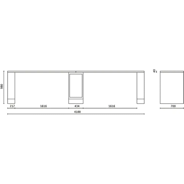 Beta Tools (Article# C55PRO-BO-D4) Double 4M Long Workbench with Central Leg - BT 55000159 Beta Tools
