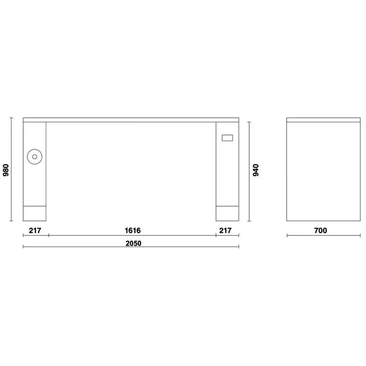 Beta Tools (Article# C55PRO BG/2) 2M Long Workbench for Workshop Equipment Combination RSC55 - BT 55000171 Beta Tools