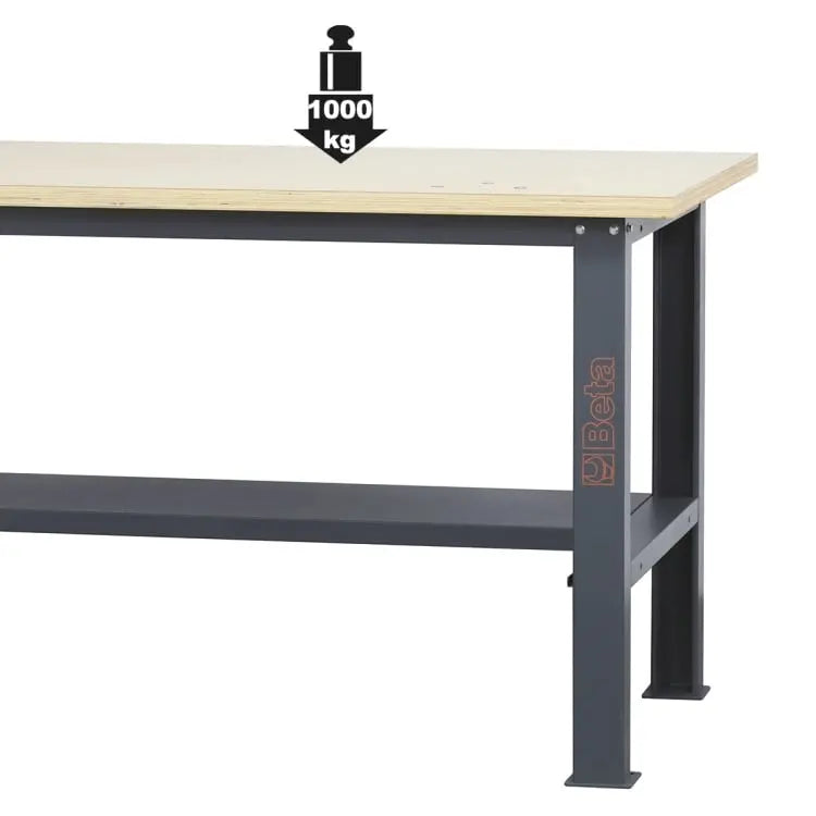 Beta Tools (Article# C58BC-W1,6) Simple Workbench with Wood Worktop, 1.6 m Long - BT 058000601 
