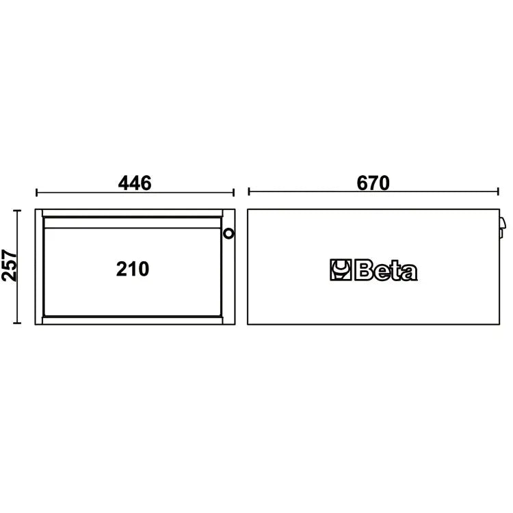Beta Tools (Article# C58CS 1C) 1-Drawer Tool Chest for Modular Workbenches C58BC, 257mm High - BT 058000671 
