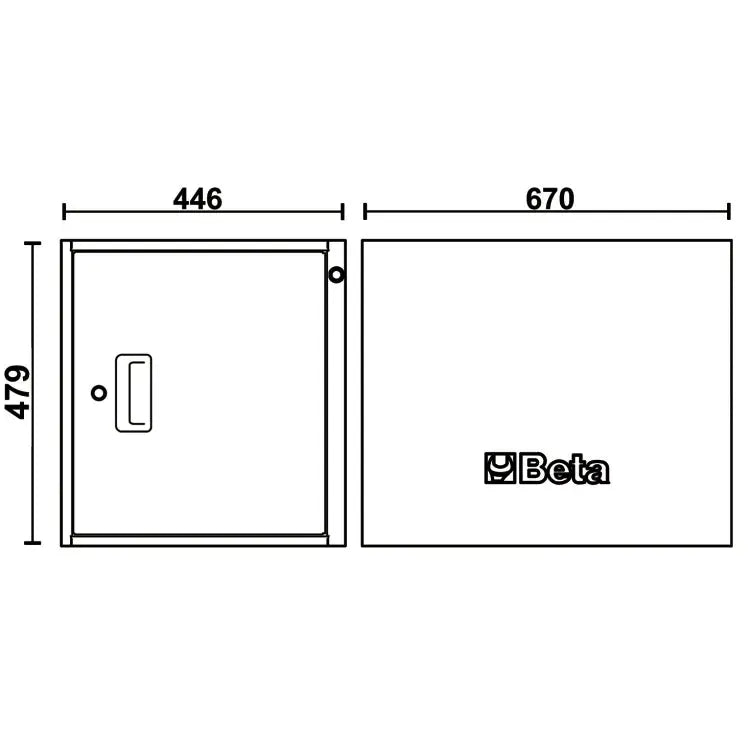 Beta Tools (Article# C58MA) Module with Door for Modular Workbenches C58BC, 479mm High - BT 058000680 
