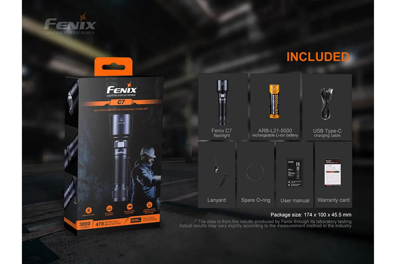 Fenix 3000 Lumen High-Performance Rechargeable Flashlight - F FX-C7 Fenix