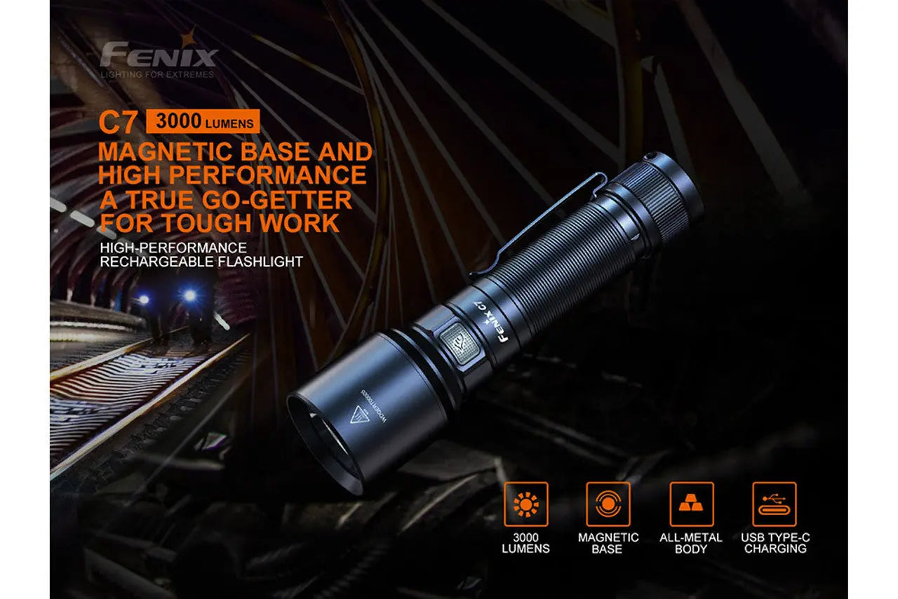 Fenix 3000 Lumen High-Performance Rechargeable Flashlight - F FX-C7 Fenix