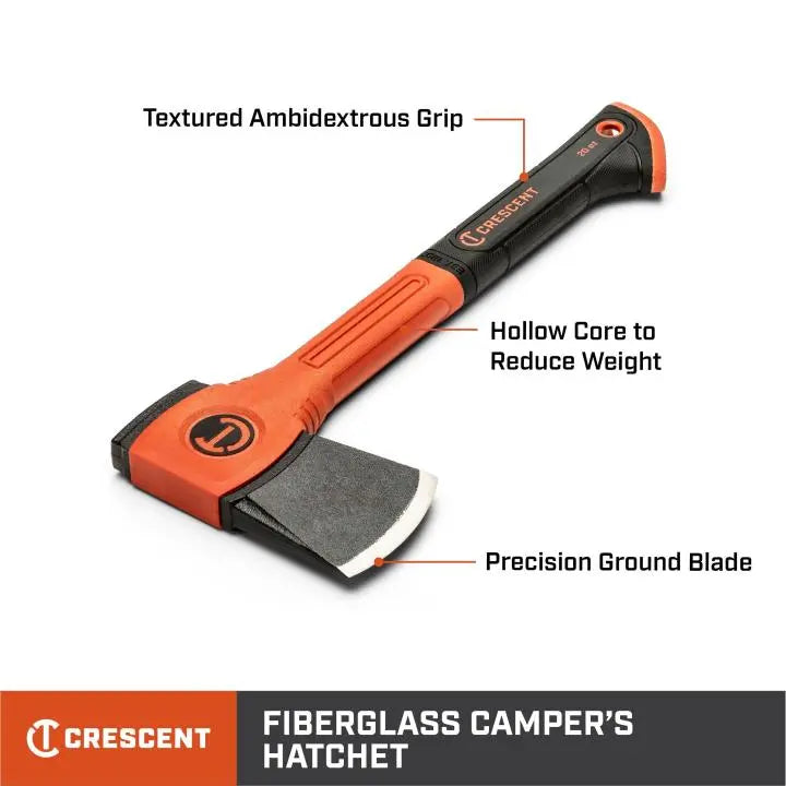 CRESCENT Hatchet with Fiberglass Handle, 20 oz - GW CFHATCH20 Hatchet CRESCENT