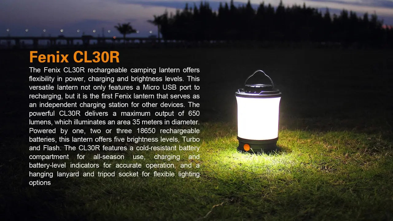 Fenix 650 Lumen Rechargeable Camping Lantern - F FX-CL30R Fenix