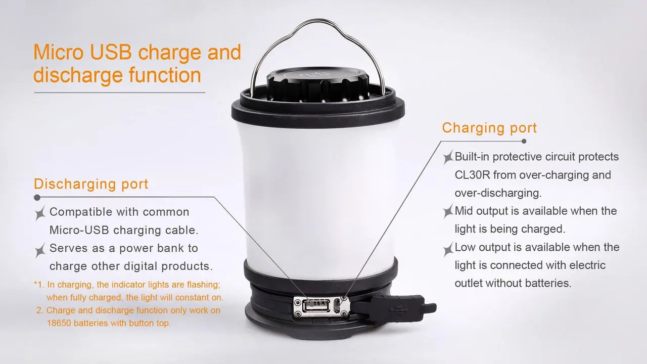 Fenix 650 Lumen Rechargeable Camping Lantern - F FX-CL30R Fenix
