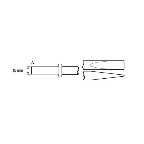 Chicago Pneumatic Round Flat Chisel Shank, 15mm, 9-7/8 in Length - CP 6158040880 Chicago Pneumatic