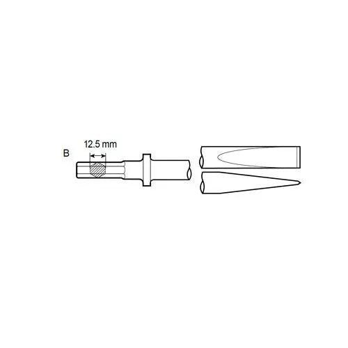 Chicago Pneumatic Hexagon Flat Chisel Shank, 12.5mm, 12-1/4 in Length - CP 6158044310 Chicago Pneumatic