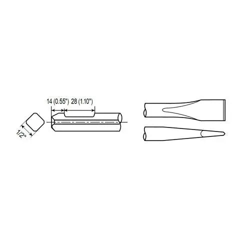 Chicago Pneumatic Quarter Octagonal Wide Flat Chisel Shank, 1/2 in - CP 6158046200 Chicago Pneumatic