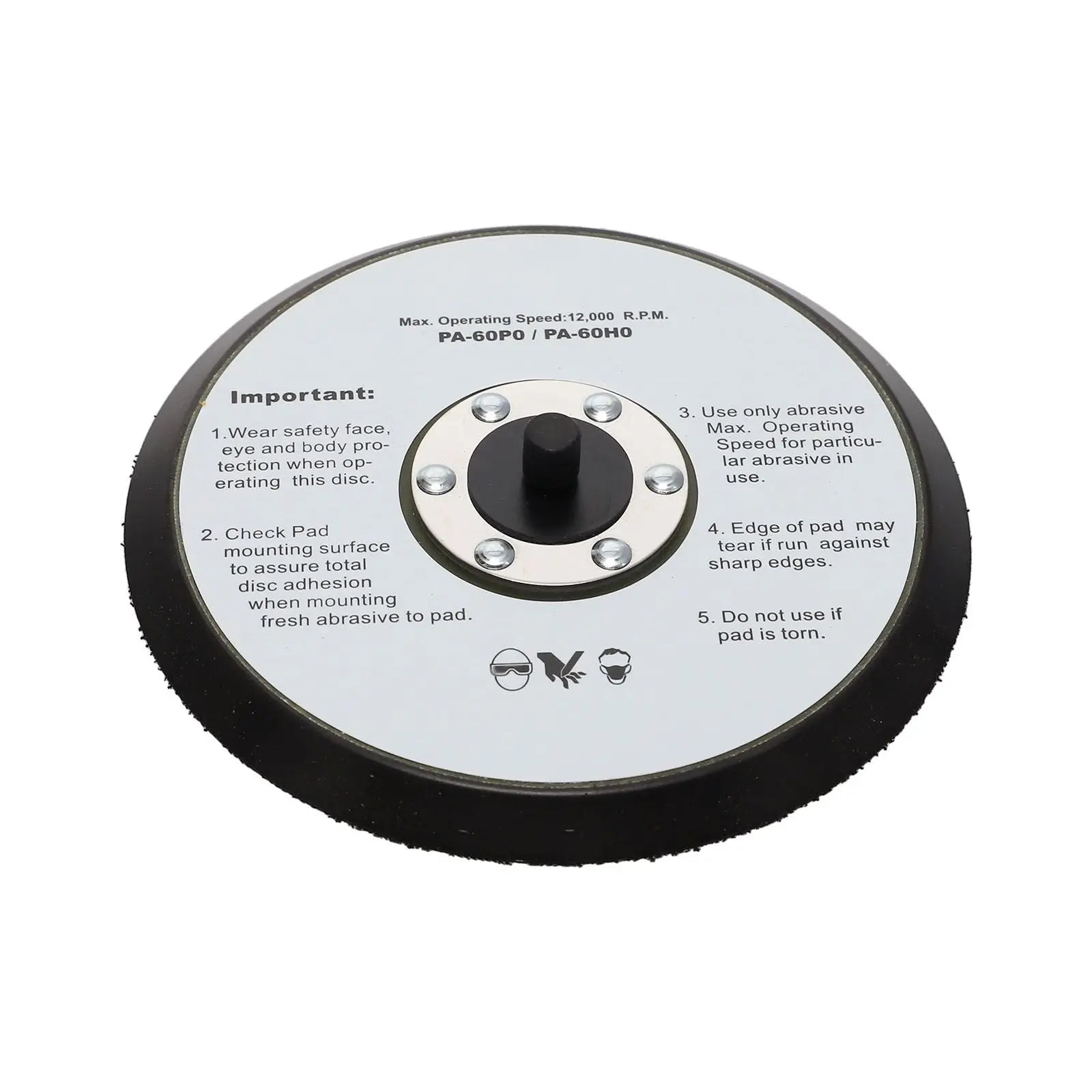Chicago Pneumatic 6 in H and L Backing Pad with 6-Holes, 5/16 - 24, 130GR NB - CP 6159901550 Chicago Pneumatic
