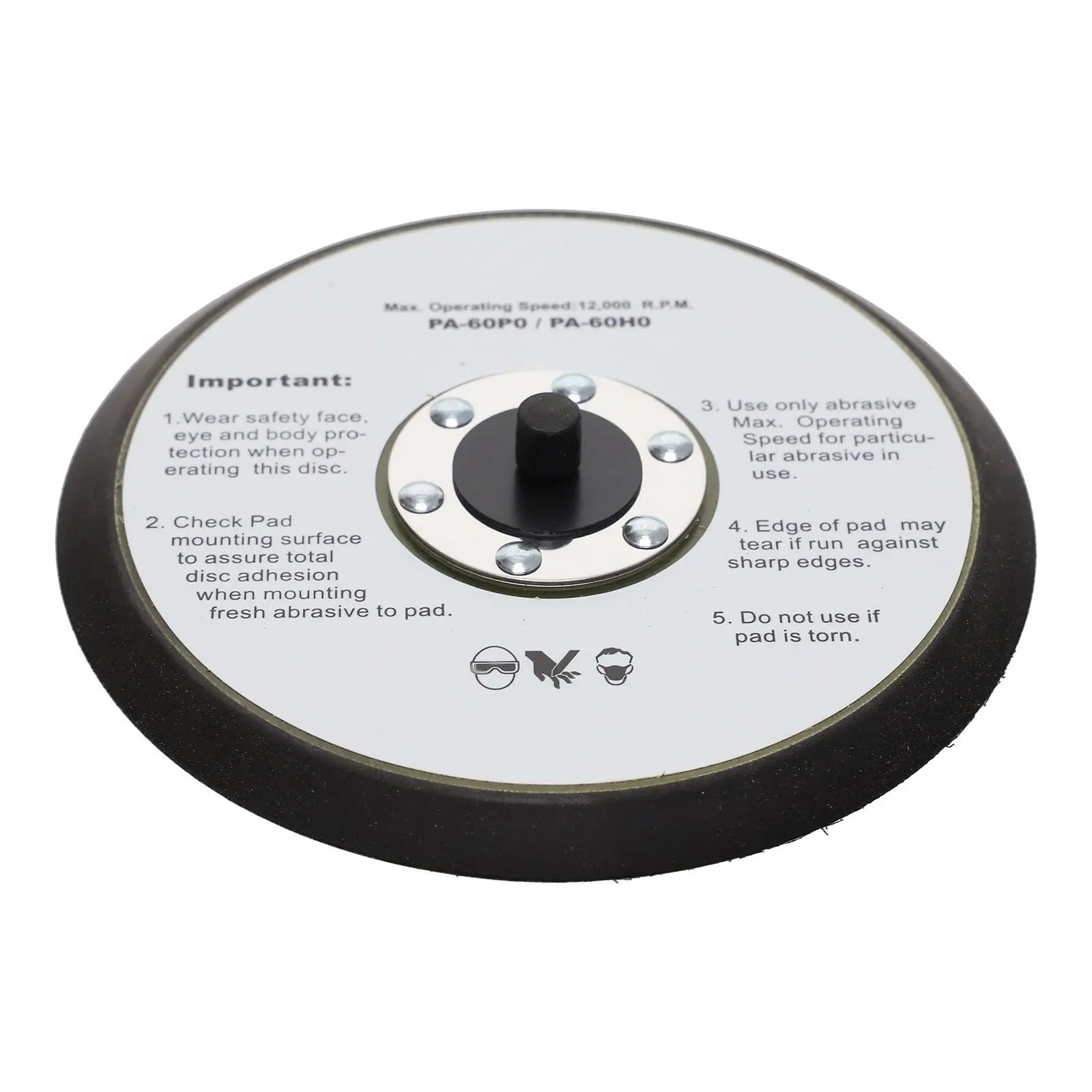 Chicago Pneumatic 6 in PSA Backing Pad without Hole, 5/16 - 24, 130GR NB - CP 6159901590 Chicago Pneumatic