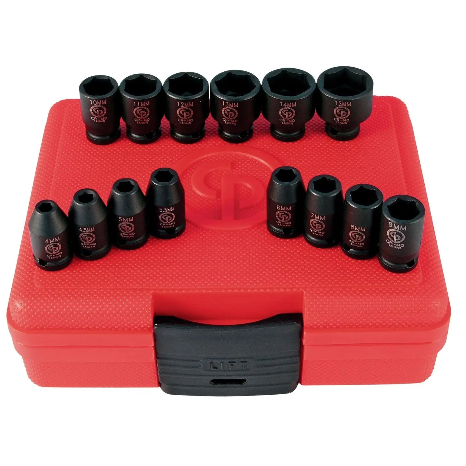 Chicago Pneumatic Set of 14 SS2114 1/4 in Drive Metric Impact Sockets - CP 8940164436 Chicago Pneumatic