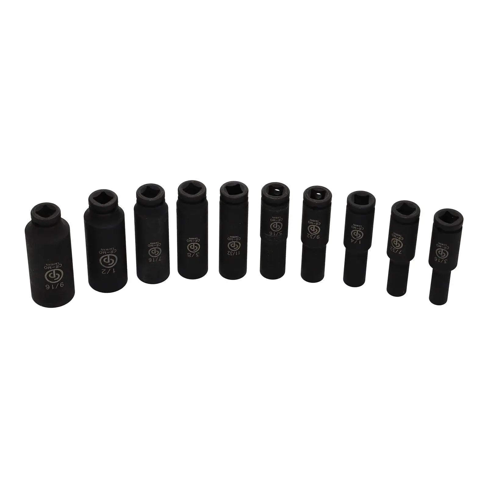 Chicago Pneumatic Set of 10 SS2010D 1/4 in Drive SAE/Imperial Deep Impact Sockets - CP 8940164442 Chicago Pneumatic